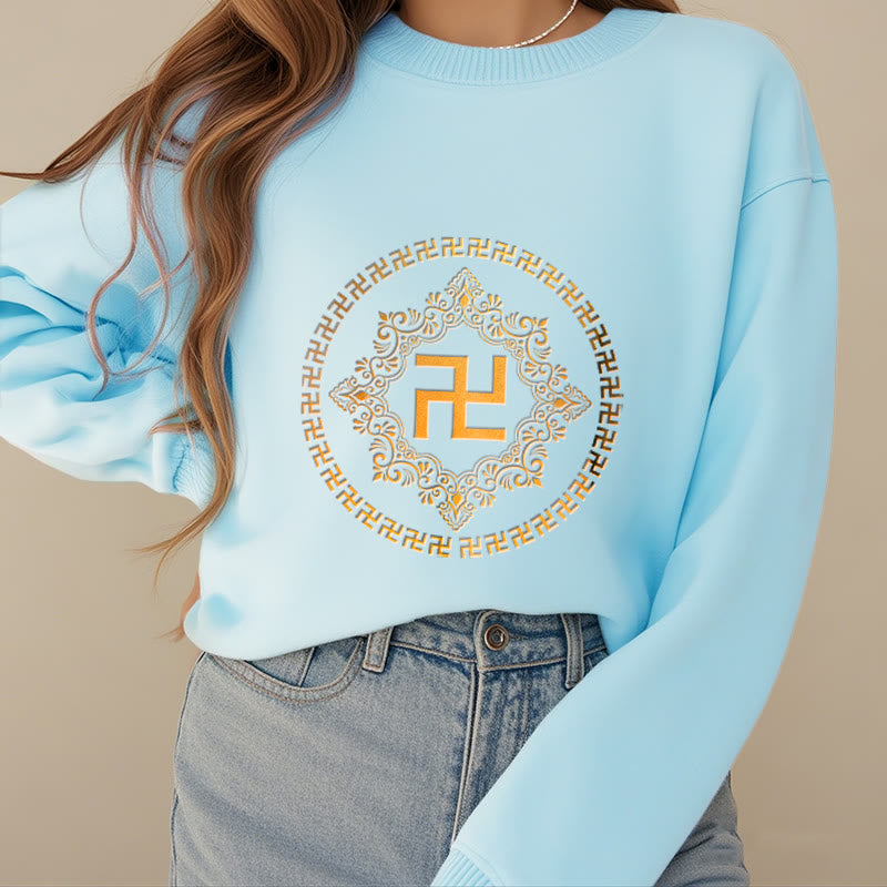 Mythstone Swastika Fleece Lined Polyester Sweatshirt