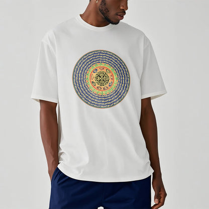 Mythstone 108 Om Mani Padme Hum Mantra camiseta sánscrita 