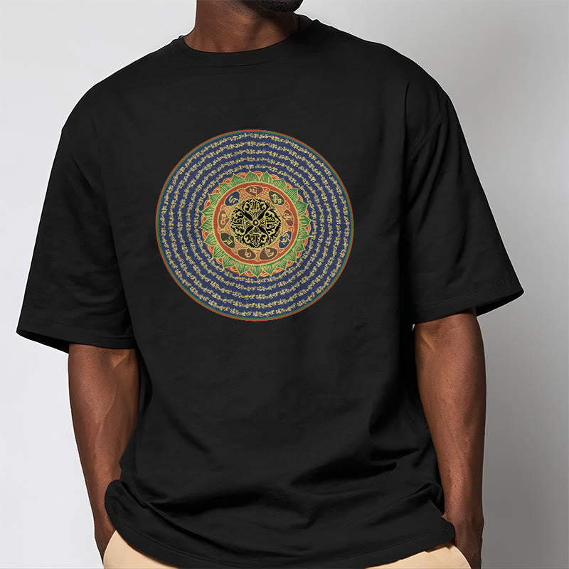 Mythstone 108 Om Mani Padme Hum Mantra camiseta sánscrita 