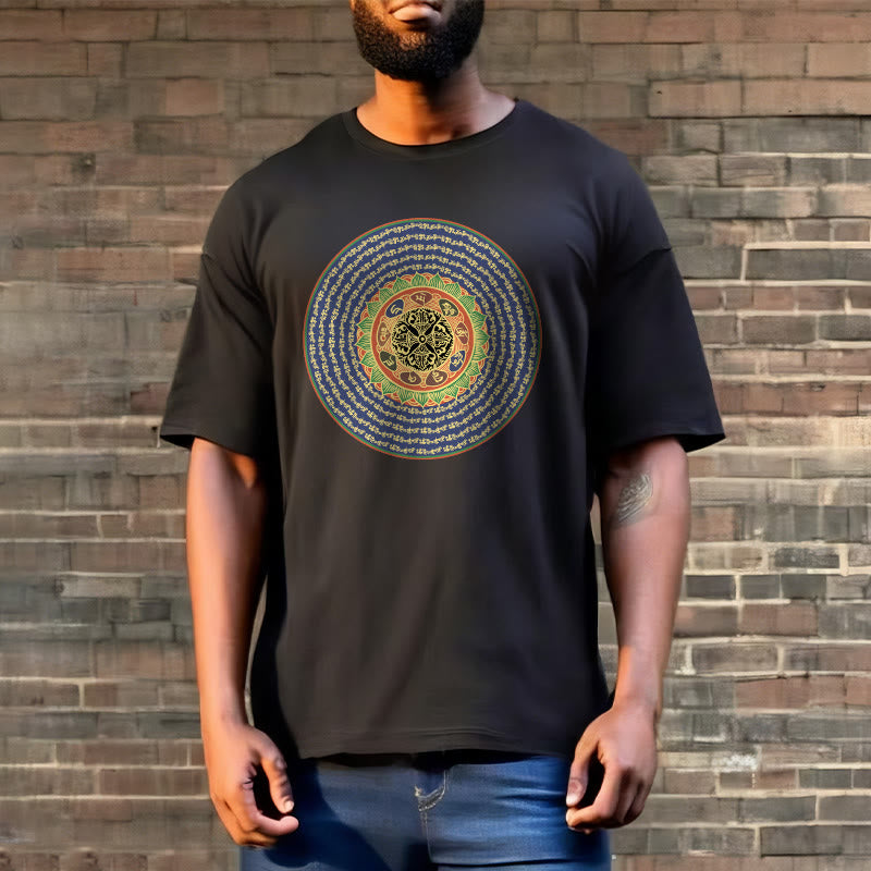 Mythstone 108 Om Mani Padme Hum Mantra camiseta sánscrita 