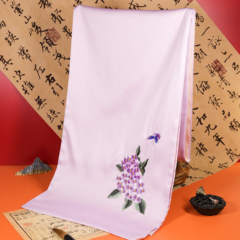 Mythstone Polyester Shawl Yulan Butterfly Bamboo Magpie Suzhou Embroidery Winter Cozy Travel Scarf Wrap