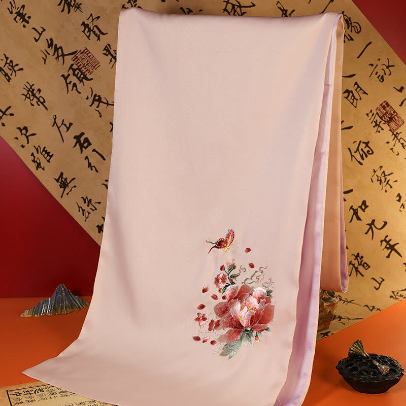 Mythstone Polyester Shawl Yulan Butterfly Bamboo Magpie Suzhou Embroidery Winter Cozy Travel Scarf Wrap