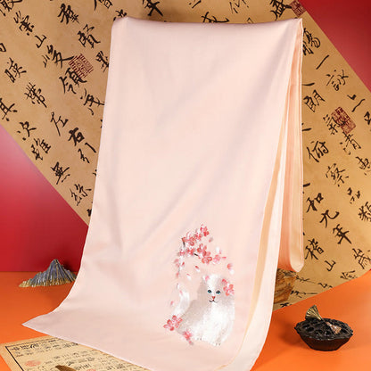 Mythstone Polyester Shawl Yulan Butterfly Bamboo Magpie Suzhou Embroidery Winter Cozy Travel Scarf Wrap