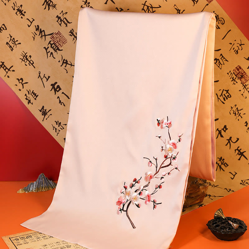 Mythstone Polyester Shawl Yulan Butterfly Bamboo Magpie Suzhou Embroidery Winter Cozy Travel Scarf Wrap