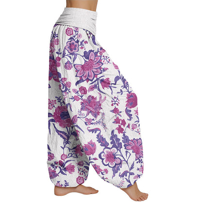 Pantalones harén con cintura elástica para mujer con estampado de girasol de Mythstone 