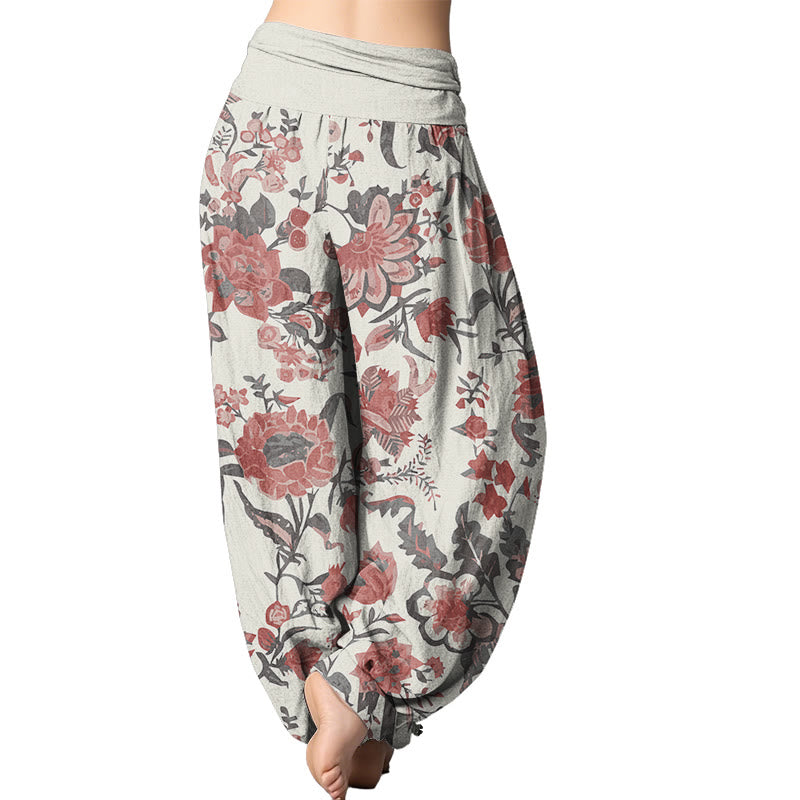 Pantalones harén con cintura elástica para mujer con estampado de girasol de Mythstone 