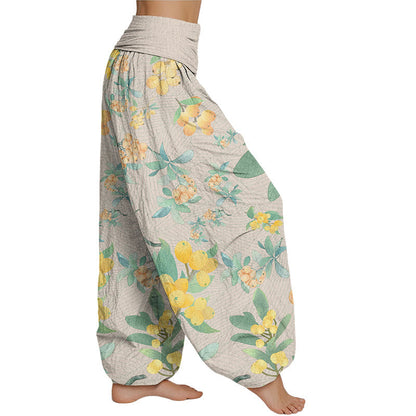 Mythstone Casual Loquat Pattern Women's Elastic Waist Harem Pants