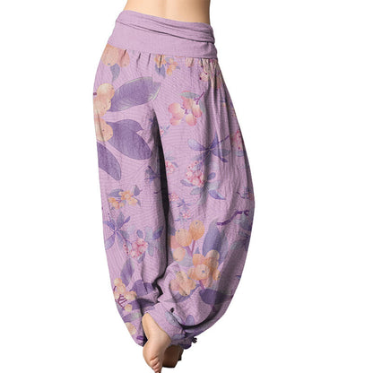 Mythstone Casual Loquat Pattern Women's Elastic Waist Harem Pants