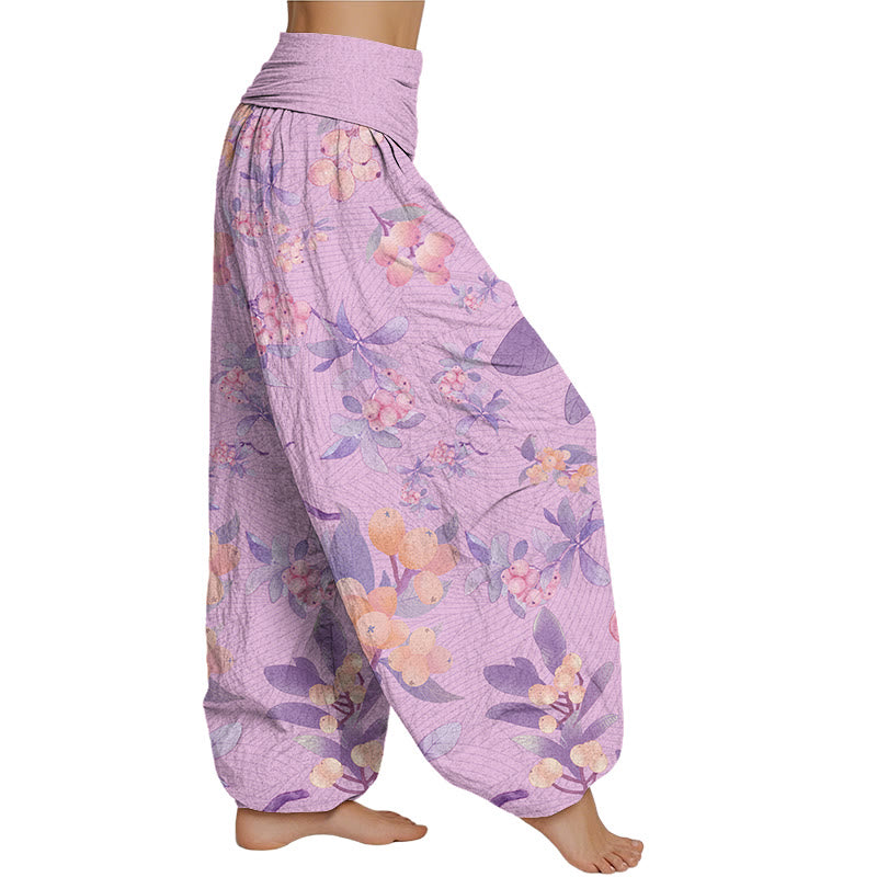 Mythstone Casual Loquat Pattern Women's Elastic Waist Harem Pants