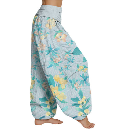 Mythstone Casual Loquat Pattern Women's Elastic Waist Harem Pants