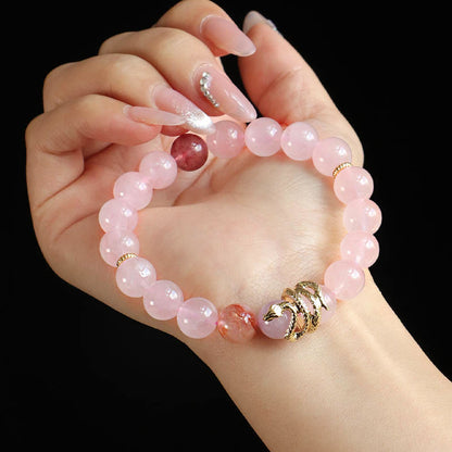 Mythstone Various Crystal Rose Quartz Purple Phantom Year Of The Snake Passionate Generosity Bracelet