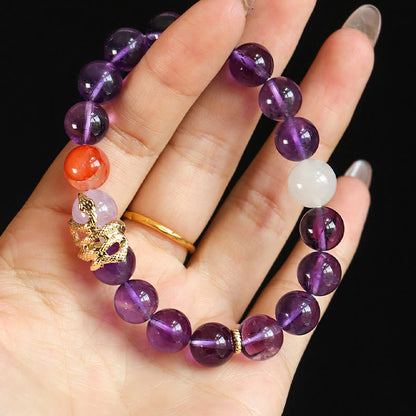 Mythstone Various Crystal Rose Quartz Purple Phantom Year Of The Snake Passionate Generosity Bracelet