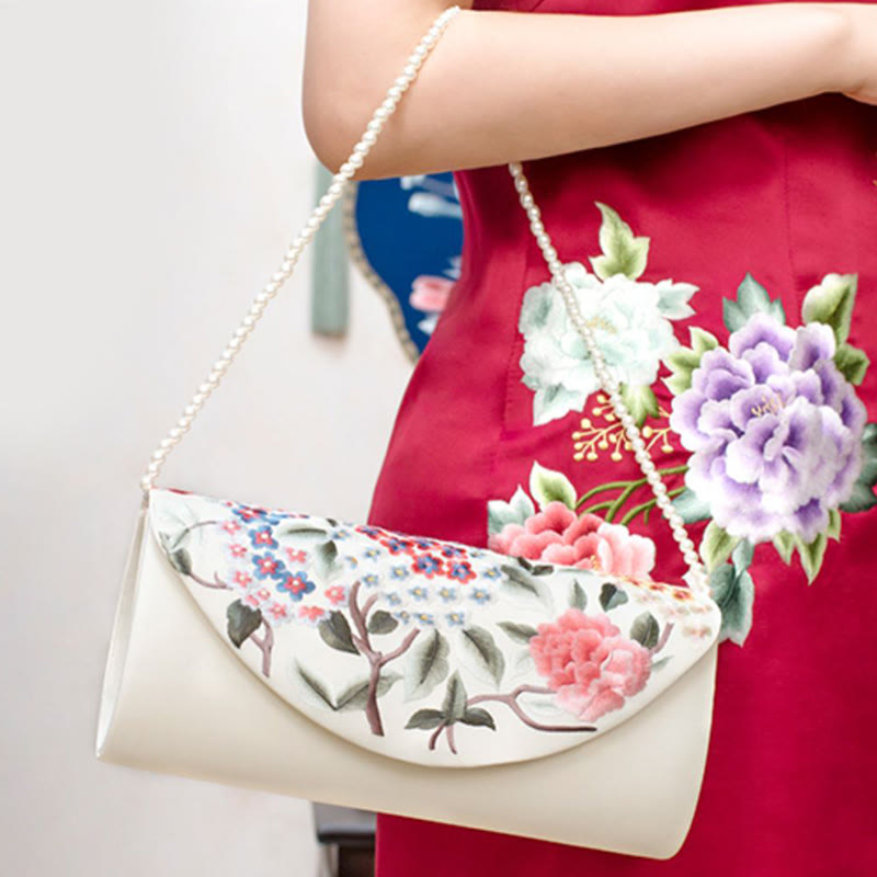 Mythstone Peony Tulip Su Embroidery Wedding Shopping Purse Handbag Crossbody Bag