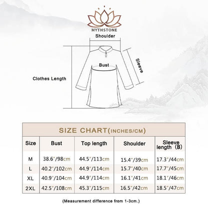 Mythstone 2Pcs White Tai Chi Meditation Yoga Zen Cotton Linen Clothing Top Pants Women's Set