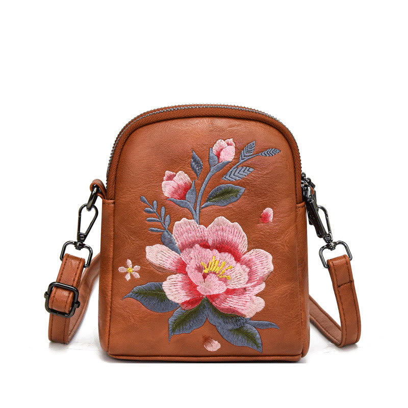 Mythstone Lotus Su Embroidery Journey Shopping Purse Shoulder Bag Crossbody Bag