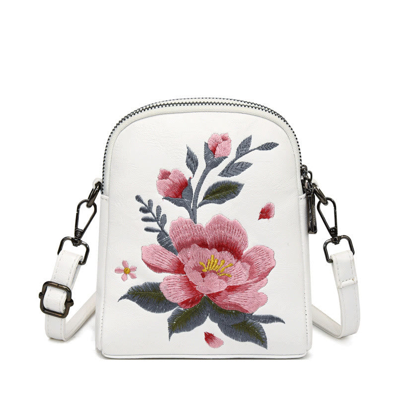 Mythstone Lotus Su Embroidery Journey Shopping Purse Shoulder Bag Crossbody Bag