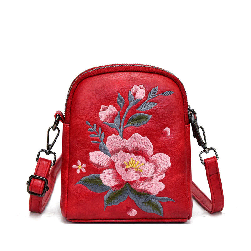 Mythstone Lotus Su Embroidery Journey Shopping Purse Shoulder Bag Crossbody Bag