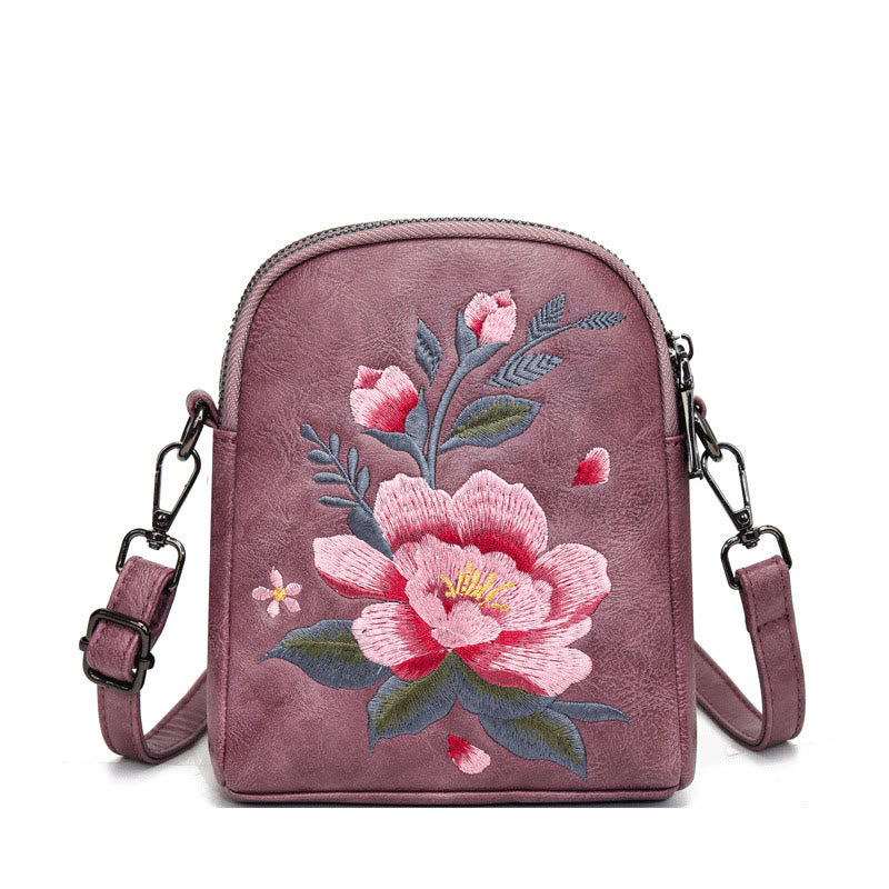 Mythstone Lotus Su Embroidery Journey Shopping Purse Shoulder Bag Crossbody Bag