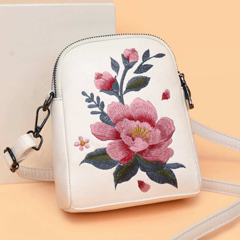 Mythstone Lotus Su Embroidery Journey Shopping Purse Shoulder Bag Crossbody Bag