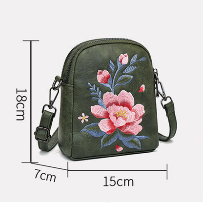 Mythstone Lotus Su Embroidery Journey Shopping Purse Shoulder Bag Crossbody Bag