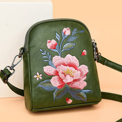 Mythstone Lotus Su Embroidery Journey Shopping Purse Shoulder Bag Crossbody Bag