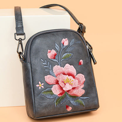 Mythstone Lotus Su Embroidery Journey Shopping Purse Shoulder Bag Crossbody Bag