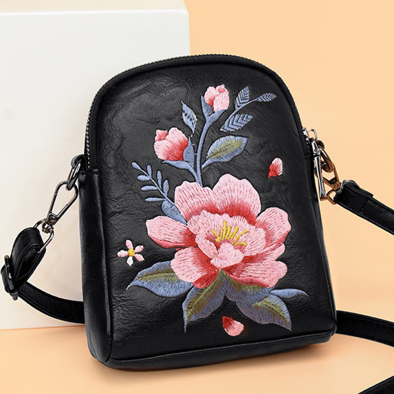 Mythstone Lotus Su Embroidery Journey Shopping Purse Shoulder Bag Crossbody Bag