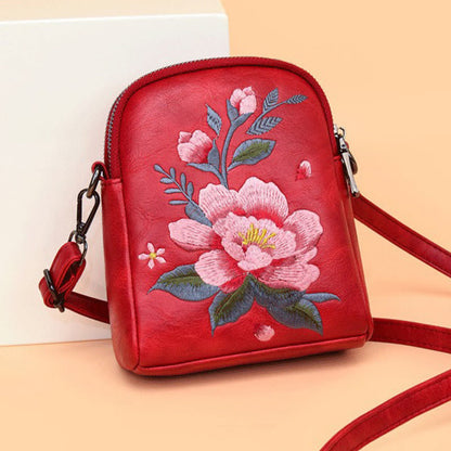 Mythstone Lotus Su Embroidery Journey Shopping Purse Shoulder Bag Crossbody Bag