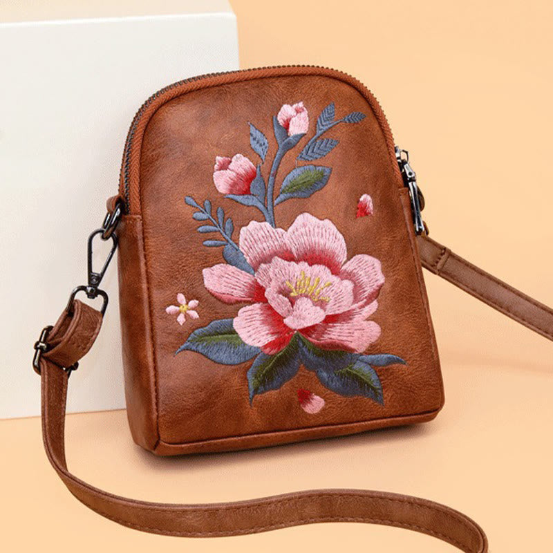 Mythstone Lotus Su Embroidery Journey Shopping Purse Shoulder Bag Crossbody Bag