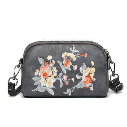 Mythstone Peony Pomegranate Flowers Su Embroidery Journey Shopping Purse Shoulder Bag Crossbody Bag