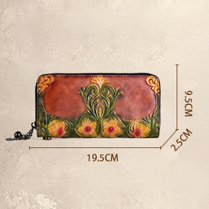 Mythstone Vintage Flowers Printed Leather Bag Journey Shopping Purse Handbag