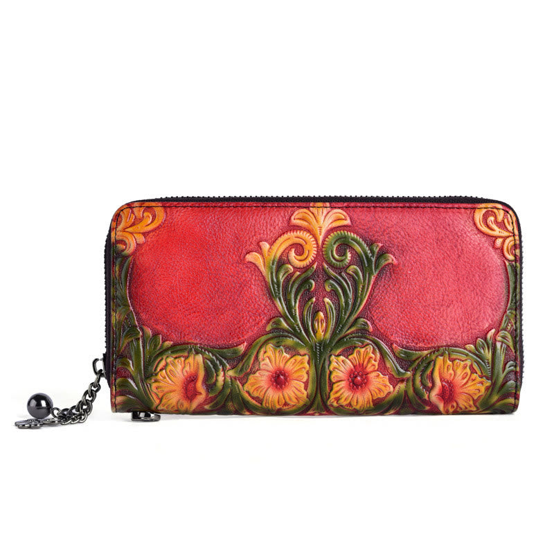 Mythstone Vintage Flowers Printed Leather Bag Journey Shopping Purse Handbag