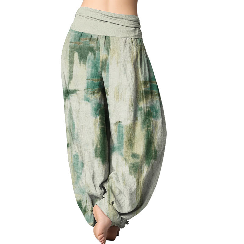 Mythstone Tie Dye Pattern Design Women's Elastic Waist Harem Pants