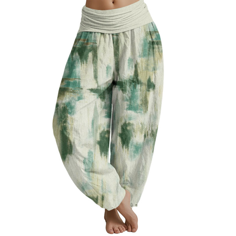 Mythstone Tie Dye Pattern Design Women's Elastic Waist Harem Pants