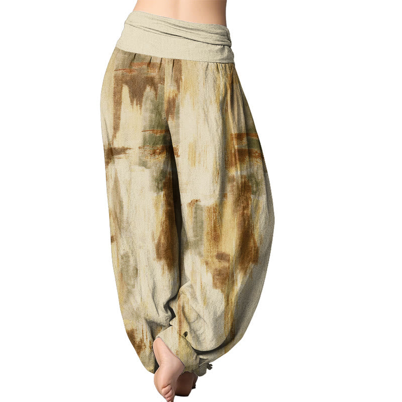 Mythstone Tie Dye Pattern Design Women's Elastic Waist Harem Pants