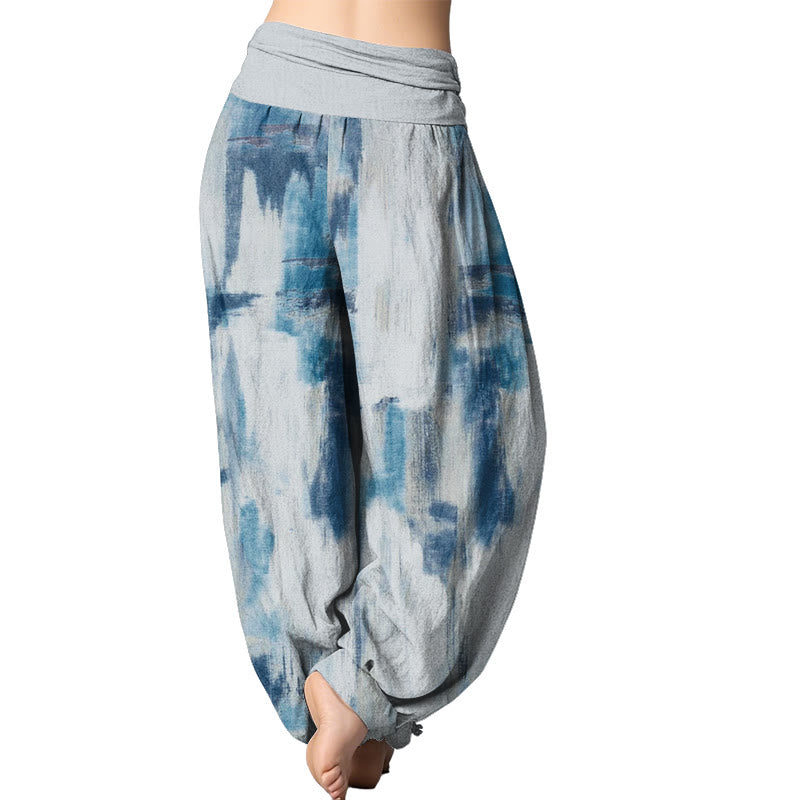 Mythstone Tie Dye Pattern Design Women's Elastic Waist Harem Pants