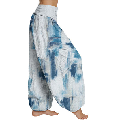 Mythstone Tie Dye Pattern Design Women's Elastic Waist Harem Pants