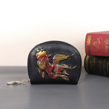 Mythstone Retro Flowers Animals Printed Leather Bag Journey Shopping Card Holder Purse Handbag