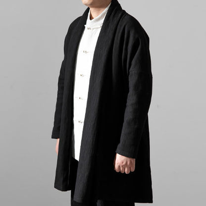 Mythstone Fall Simple Cotton Fleece Lined Men's Mid-length Coat Clothing