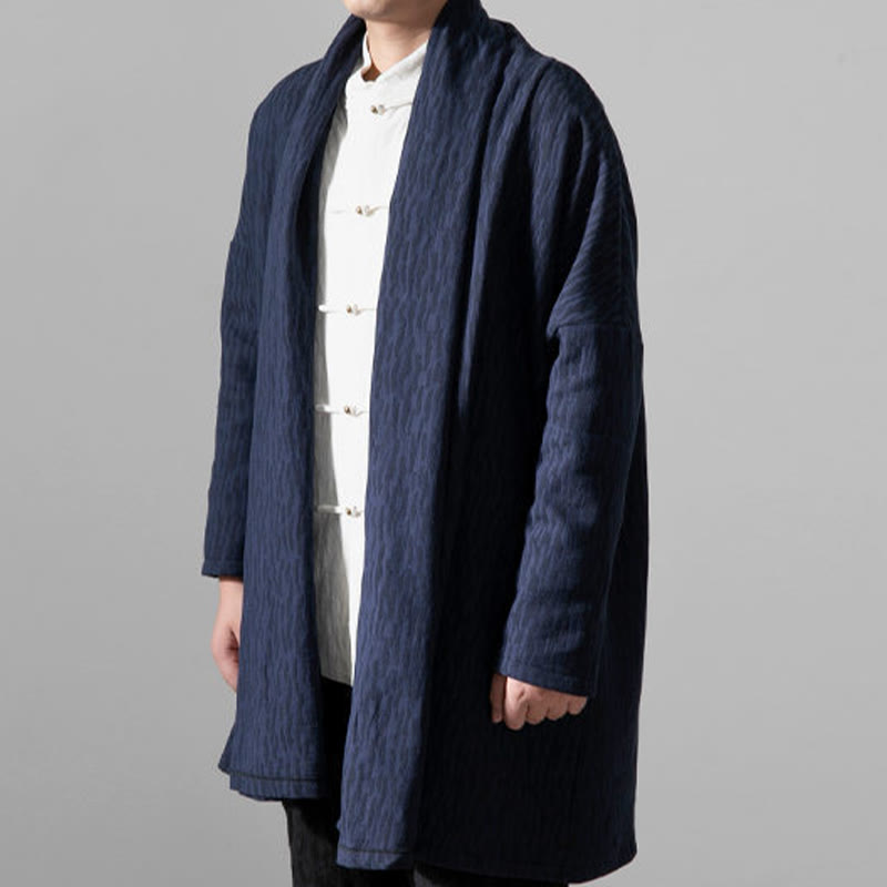 Mythstone Fall Simple Cotton Fleece Lined Men's Mid-length Coat Clothing