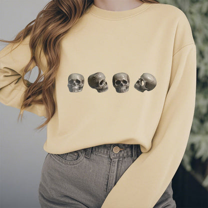 Mythstone Tibetan The Lord Of The Corpse Forest Skulls Pattern Fleece Lined Sweatshirt