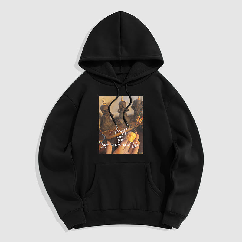 Mythstone Accept the Impermanence of Life The Lord Of The Corpse Forest Skulls Fleece Lined Hoodie