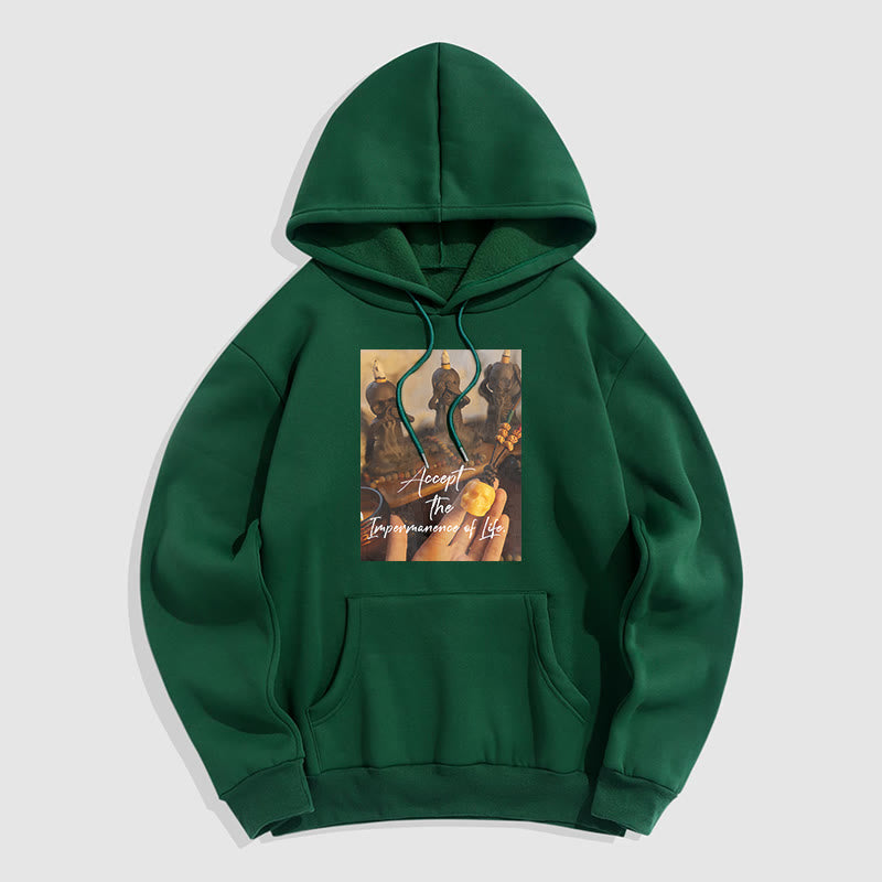 Mythstone Accept the Impermanence of Life The Lord Of The Corpse Forest Skulls Fleece Lined Hoodie