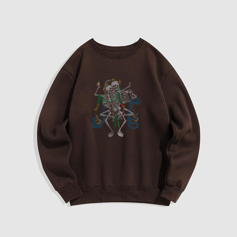 Mythstone Tibetan The Lord Of The Corpse Forest Design Fleece Lined Sweatshirt