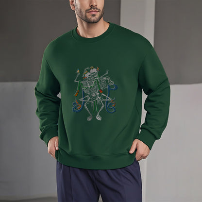 Mythstone Tibetan The Lord Of The Corpse Forest Design Fleece Lined Sweatshirt