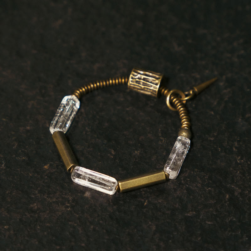 Mythstone Copper Square White Crystal Luck Bracelet