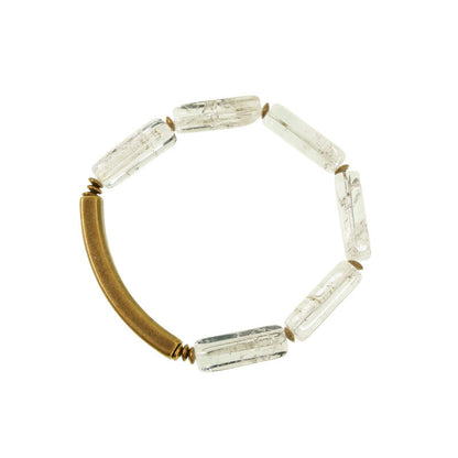 Mythstone Square White Crystal Copper Luck Healing Bracelet