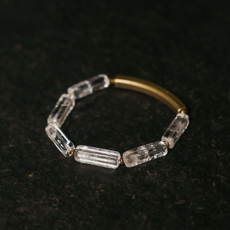 Mythstone Square White Crystal Copper Luck Healing Bracelet