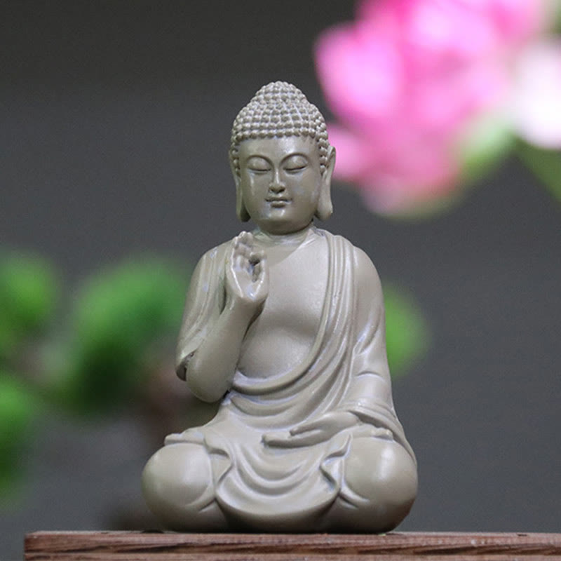 Mythstone Small Meditation Prayer Resin Buddha Statue Compassion Home Desk Decoration