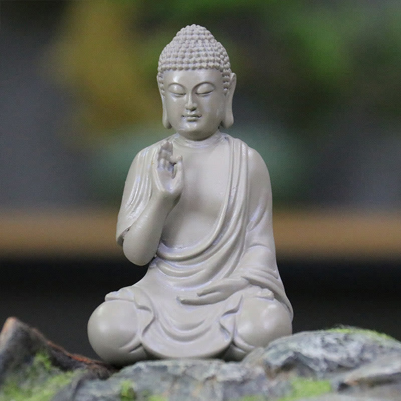 Mythstone Small Meditation Prayer Resin Buddha Statue Compassion Home Desk Decoration